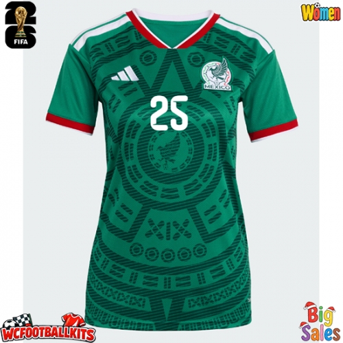 Mexico Roberto Alvarado #25 Replica Home Stadium Shirt for Women World Cup 2026 Short Sleeve